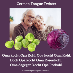 Image of a grandfather and a grandmother with Brussels sprouts and red cabbage