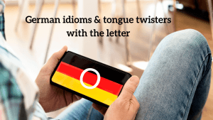Man holding a mobile phone with the German flag and the letter O on screen